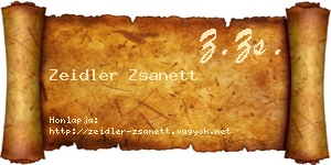 Zeidler Zsanett névjegykártya